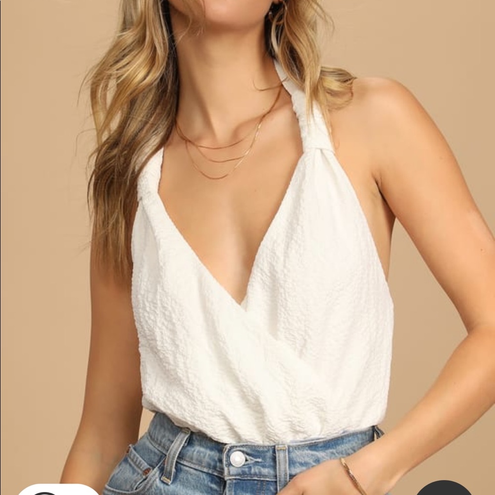 White lulus Halter top